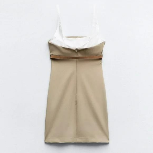 ZARA COMBINATION BELTED DRESS - Picture 4 of 5
